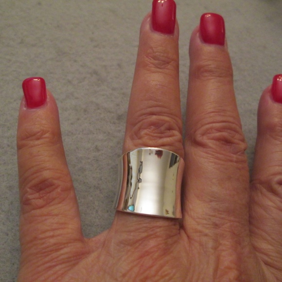 Sterling Silver Concave WIDE Cigar Band Ring,wide band,925 ring,wedding band - Picture 3 of 9